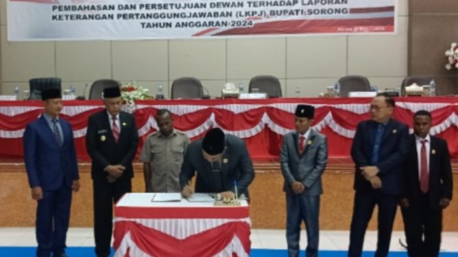 DPRD Kabupaten Sorong Setujui LKPJ Bupati Tahun Anggaran 2024, Sampaikan Sejumlah Catatan Penting :Ini Salah Satunya