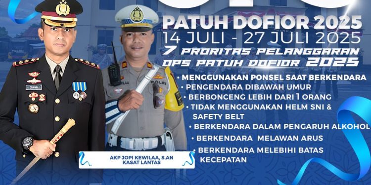 Gelar Operasi Patuh Dofior 2025,Polres Sorong Tekankan Tertib Lalu Lintas Demi Indonesia Maju
