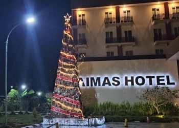 Aimas Hotel Hadirkan Pohon Natal Daun Sukun 12 Meter, Simbol Harapan dan Edukasi Lingkungan di Sorong