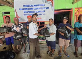 Dukung Stabilitas Papua, Pemerintah Pusat Gelar Sosialisasi Kamtibmas dan Pembagian Sembako Bagi Warga Klamasen